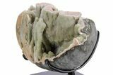 Sparkling Green Prasiolite Quartz Formation on Metal Stand #357221-2
